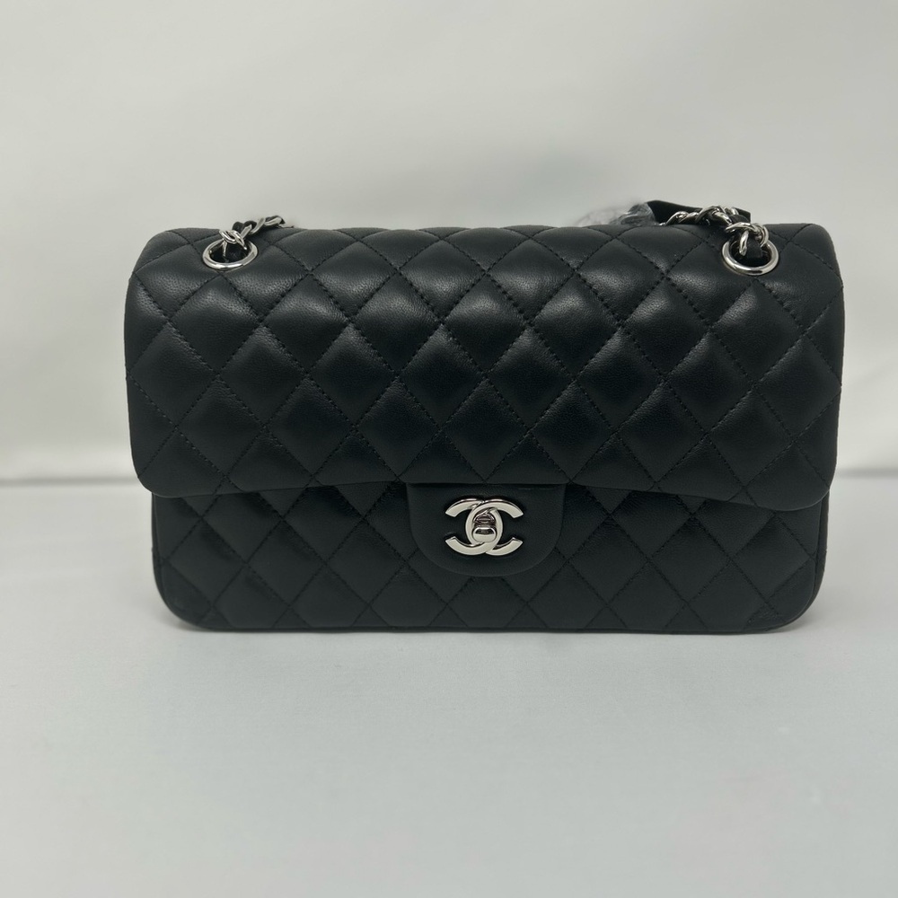 Chanel Classic Black Quilted Handbag with Silver-Tone Hardware